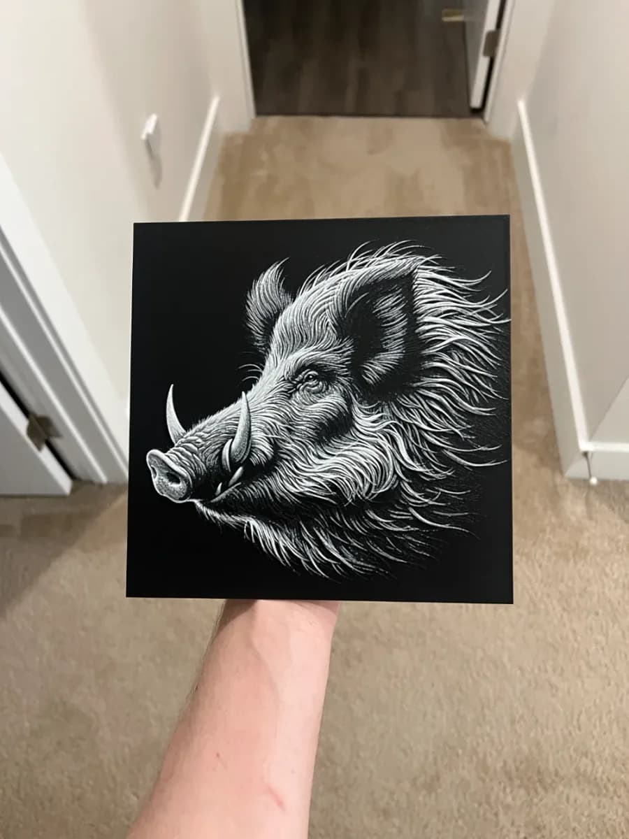 Boar Art Hueforge by RP47 Designs HueForge model: Boar Art Hueforge by RP47 Designs