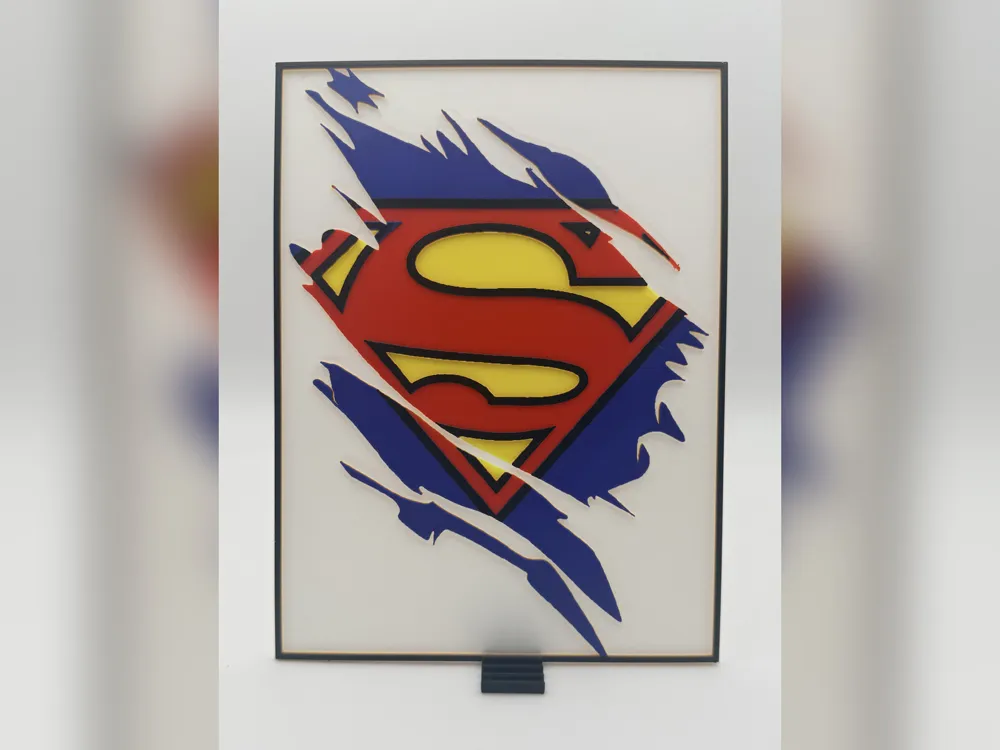 Superman Torn Shield HueForge Print by iPrintStuffau HueForge model: Superman Torn Shield HueForge Print by iPrintStuffau