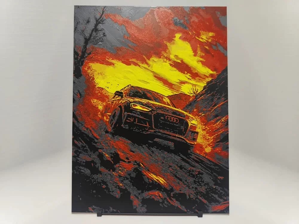 Audi Rally Poster - Hueforge by BeaN HueForge model: Audi Rally Poster - Hueforge by BeaN