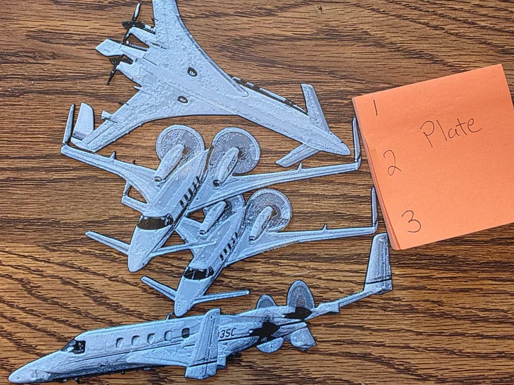Beechcraft Starship Hueforge Bookmark Set of 3 by AirMechDesigns HueForge model: Beechcraft Starship Hueforge Bookmark Set of 3 by AirMechDesigns