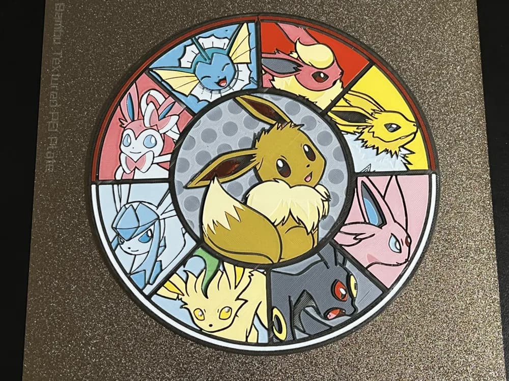 Eevee Family Pokemon Decoration by FantasyZ HueForge model: Eevee Family Pokemon Decoration by FantasyZ