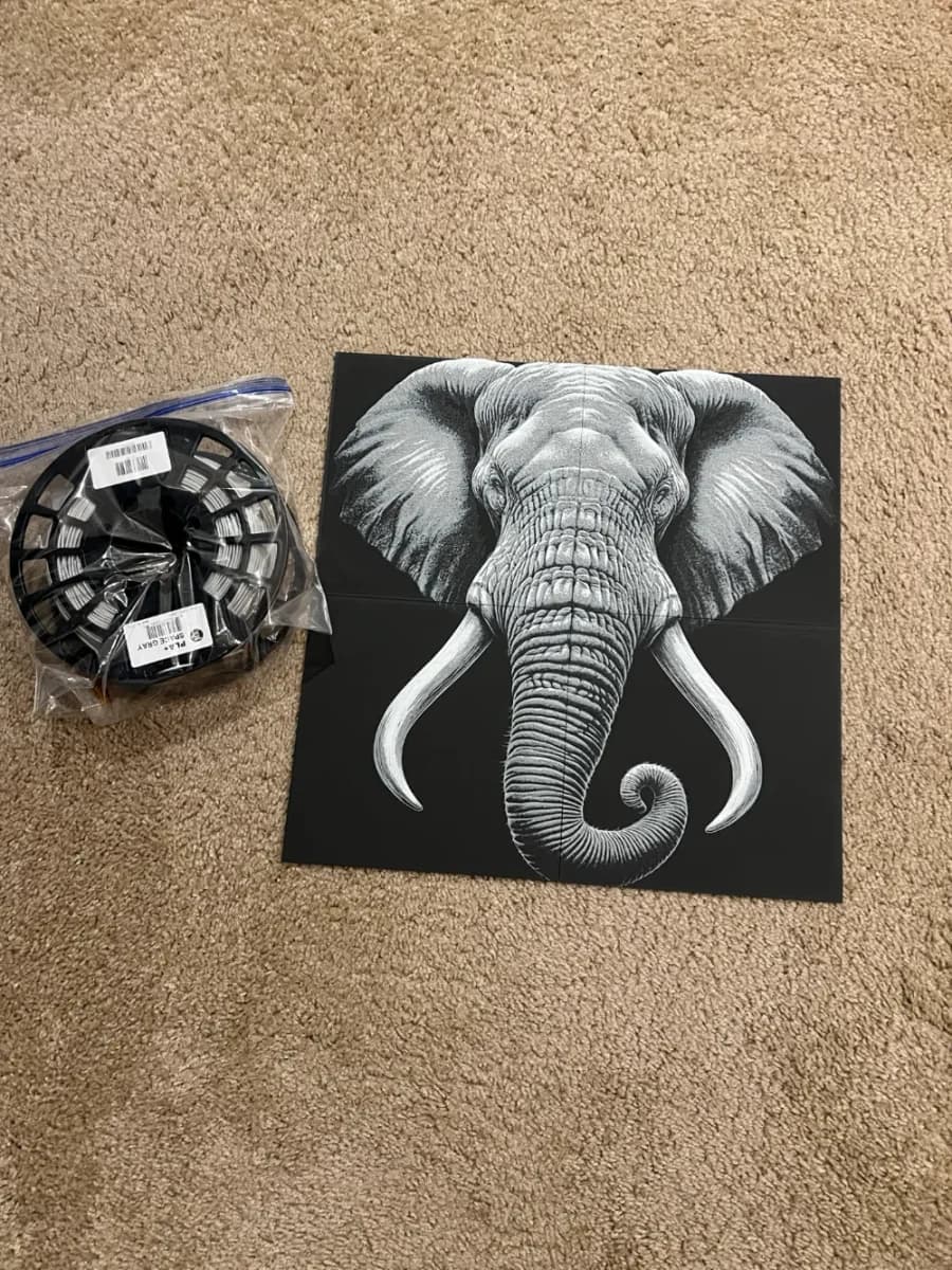 Giant 4pc Elephant Hueforge by RP47 Designs HueForge model: Giant 4pc Elephant Hueforge by RP47 Designs