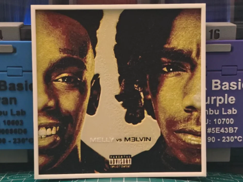 YNW Melly "Melly vs. Melvin" Album - Hueforge Art by Lumpy3D HueForge model: YNW Melly "Melly vs. Melvin" Album - Hueforge Art by Lumpy3D
