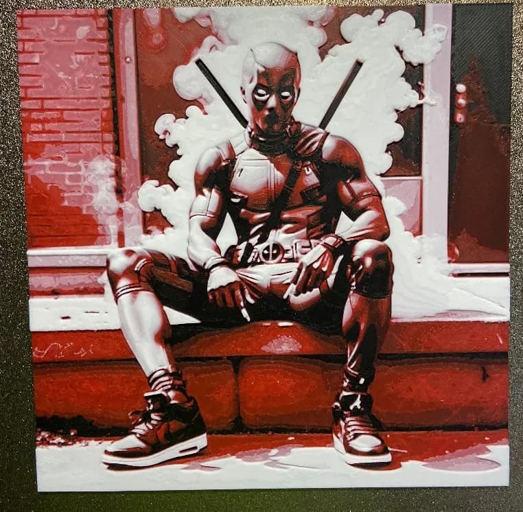 Deadpool wearing Nike trainers by Morganja HueForge model: Deadpool wearing Nike trainers by Morganja