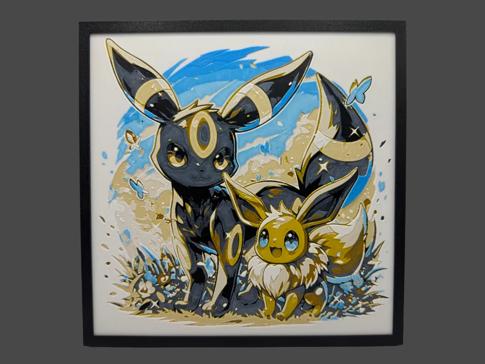 Eevee & Umbreon by Canadian Gamer HueForge model: Eevee & Umbreon by Canadian Gamer