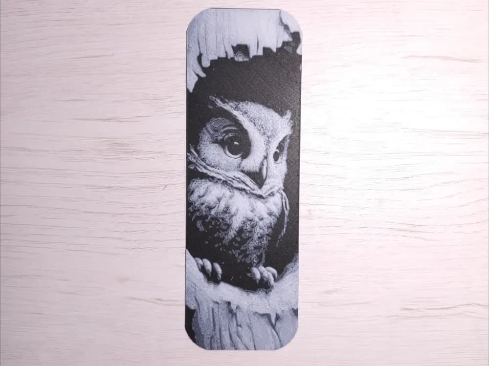 Baby Owl Bookmark by Atrus Design HueForge model: Baby Owl Bookmark by Atrus Design