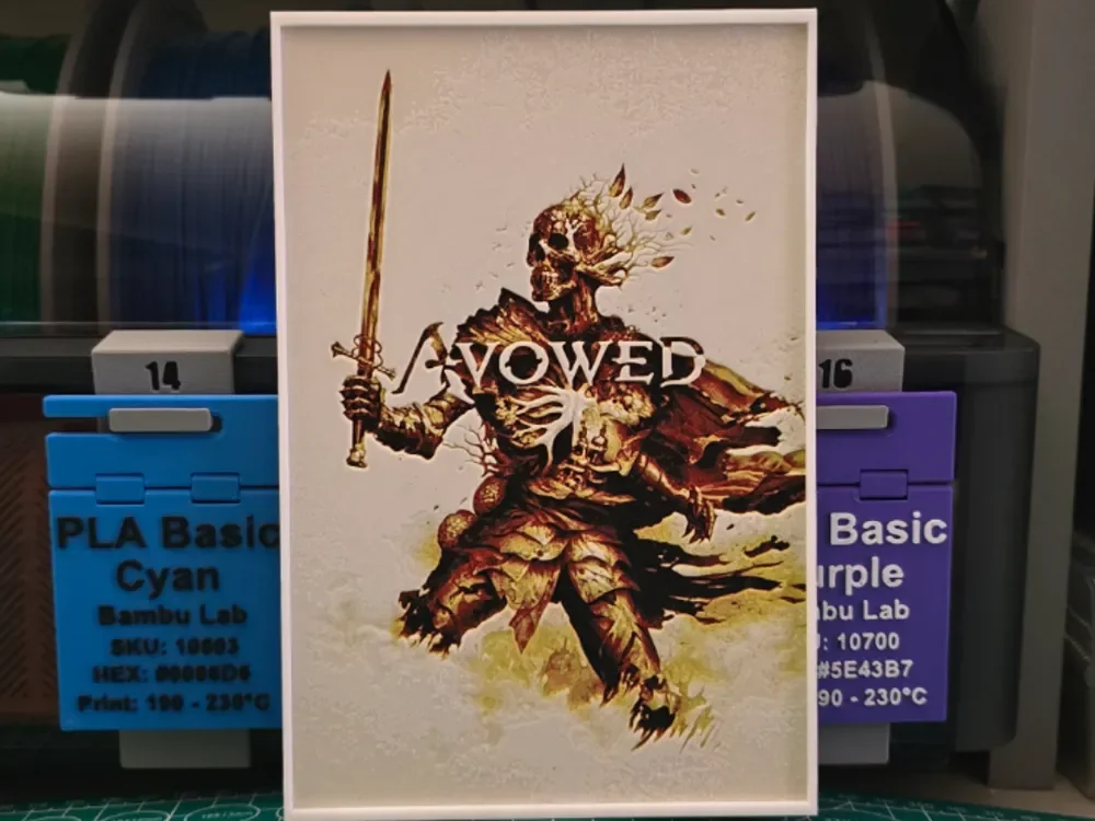 Avowed Poster - Hueforge Art by Lumpy3D HueForge model: Avowed Poster - Hueforge Art by Lumpy3D