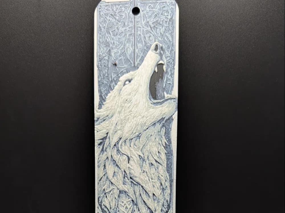 Dire Wolf Hueforge Bookmark by the_bearded_jedi HueForge model: Dire Wolf Hueforge Bookmark by the_bearded_jedi