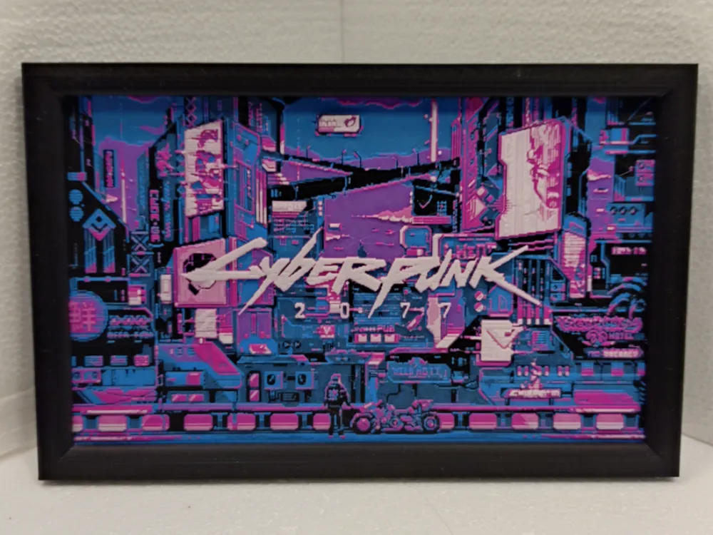 Cyberpunk 2077 City by Asgar3D HueForge model: Cyberpunk 2077 City by Asgar3D