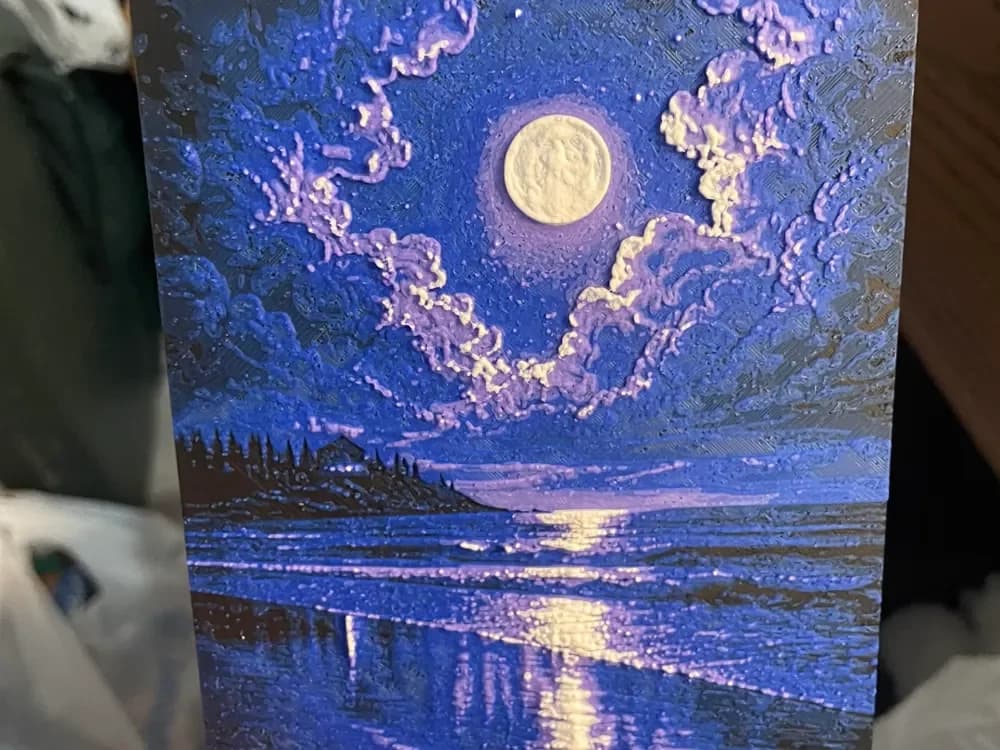 The Beach at Night Hueforge by Advancedtechworldwide HueForge model: The Beach at Night Hueforge by Advancedtechworldwide