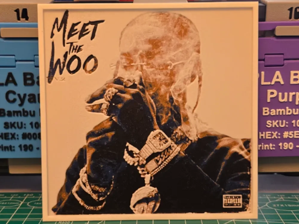 Pop Smoke "Meet The Woo 2" Album - Hueforge Art by Lumpy3D HueForge model: Pop Smoke "Meet The Woo 2" Album - Hueforge Art by Lumpy3D