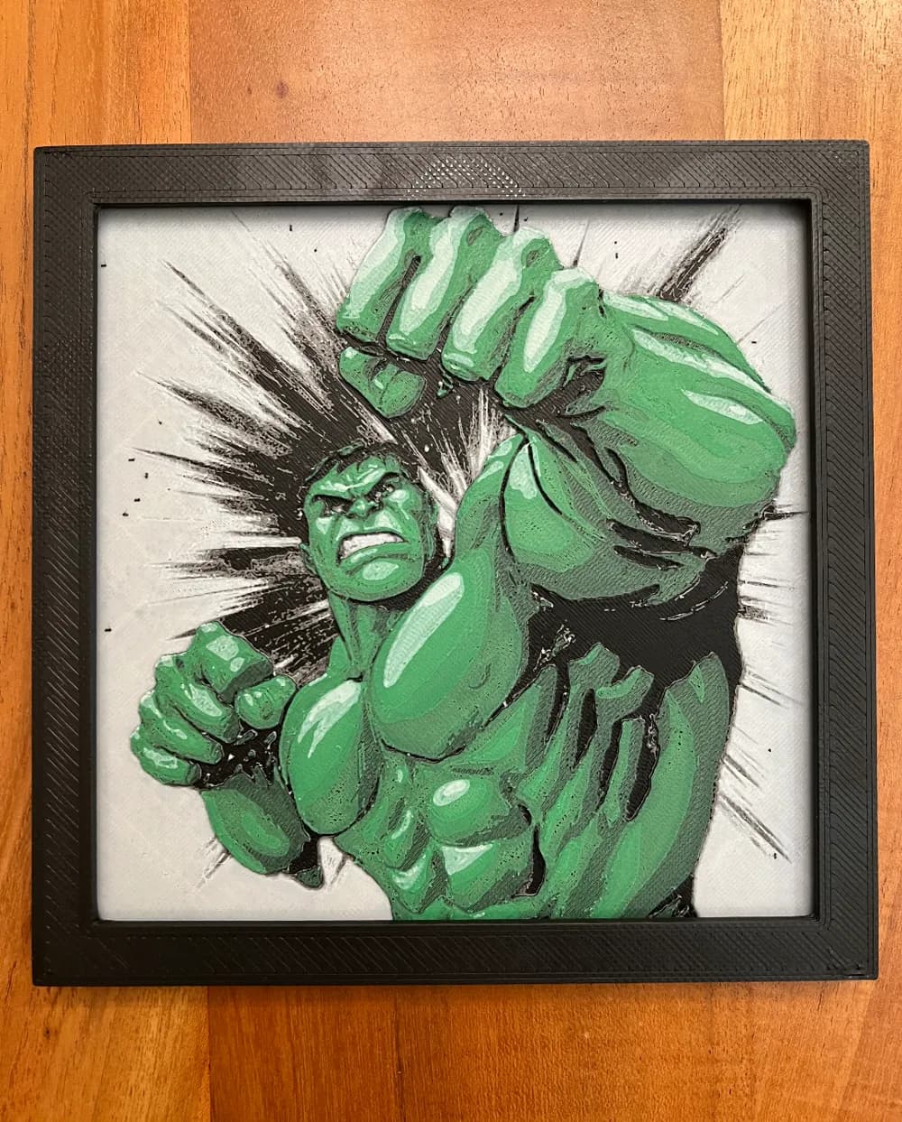 HueForge model: The Hulk in Green by JustBe 3D Printing