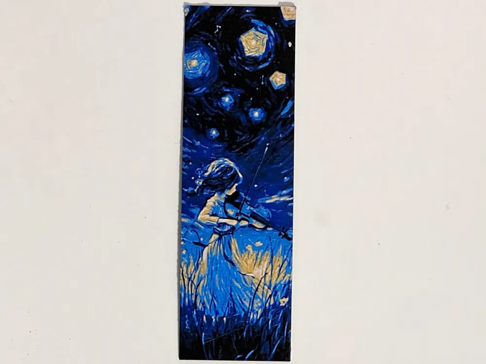 Starry Night Violinist - Bookmark by 3djd HueForge model: Starry Night Violinist - Bookmark by 3djd