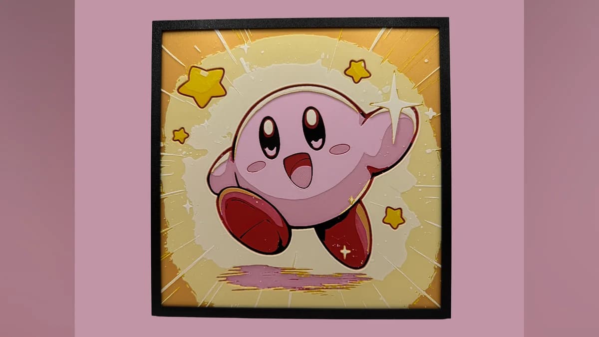 Kirby - Nintendo Hueforge by Canadian Gamer HueForge model: Kirby - Nintendo Hueforge by Canadian Gamer