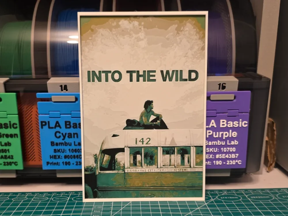 Into the Wild Movie Poster - Hueforge Art by Lumpy3D HueForge model: Into the Wild Movie Poster - Hueforge Art by Lumpy3D