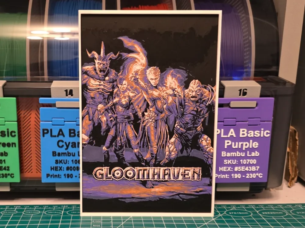 Gloomhaven Game Poster - Hueforge Art by Lumpy3D HueForge model: Gloomhaven Game Poster - Hueforge Art by Lumpy3D