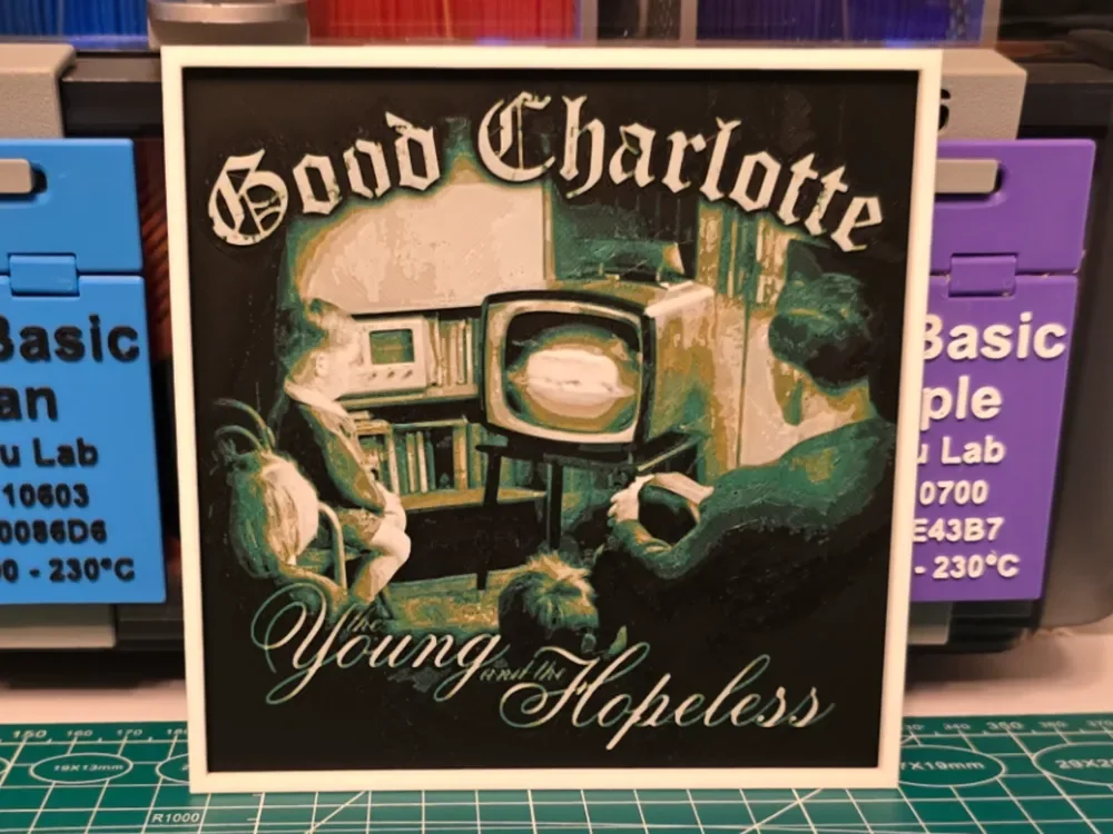 HueForge model: Good Charlotte "The Young and the Hopeless" Album by Lumpy3D