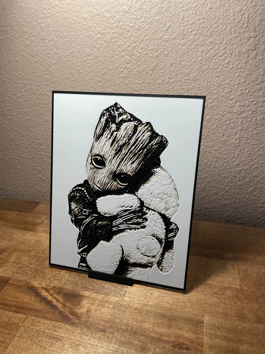 Baby Groot with Teddy - Updated by Cloudy Nostalgia HueForge model: Baby Groot with Teddy - Updated by Cloudy Nostalgia