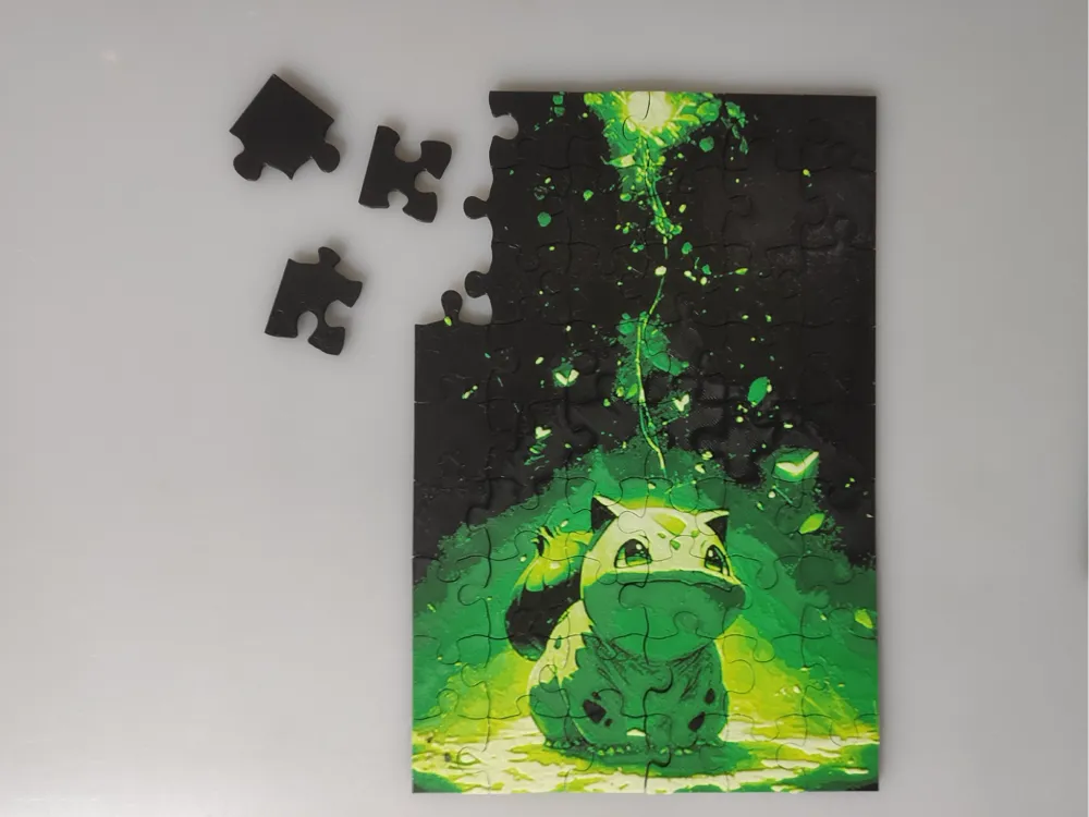 Puzzle: Bulbasaur by 3djd HueForge model: Puzzle: Bulbasaur by 3djd