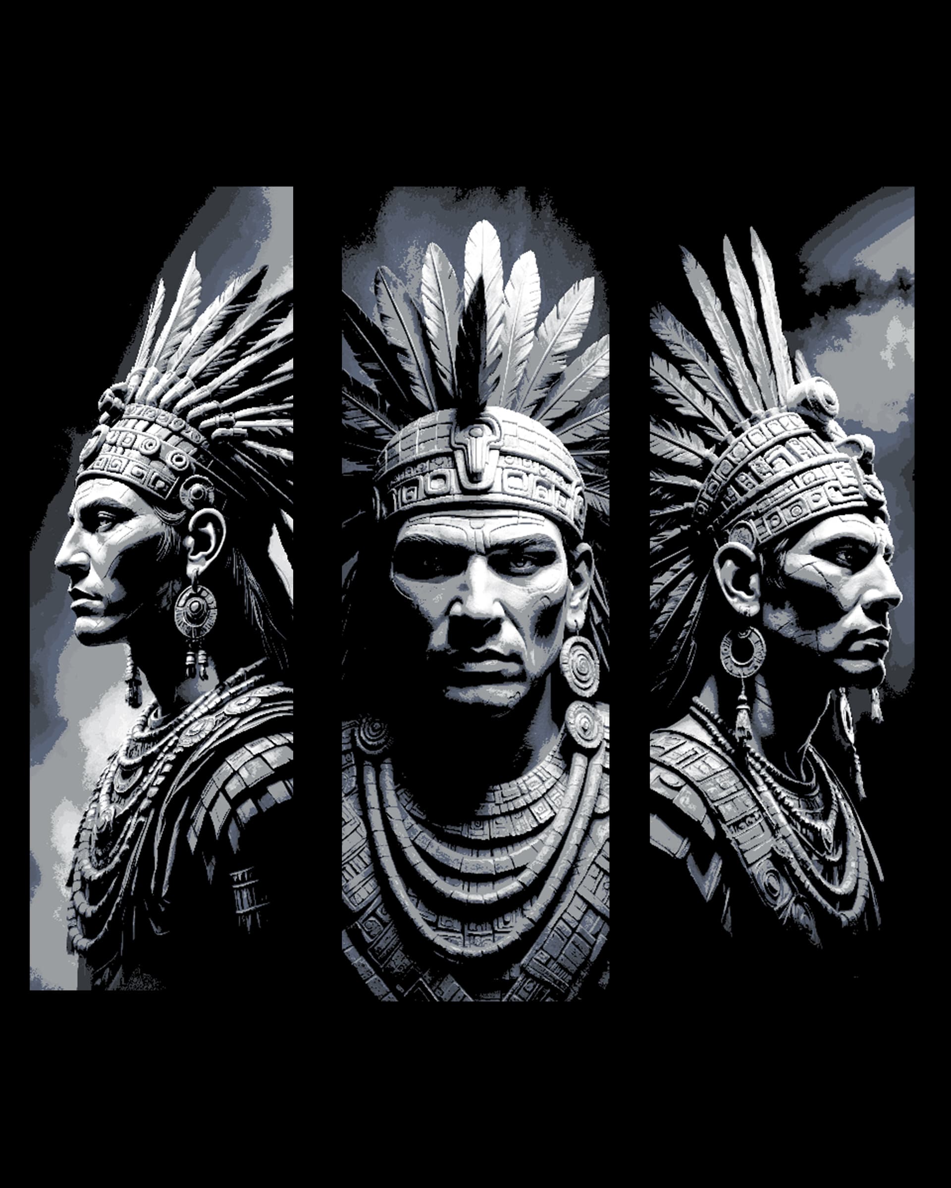 Statues of an Aztek Chief - Set of bookmarks Statues of an Aztek Chief - Set of bookmarks