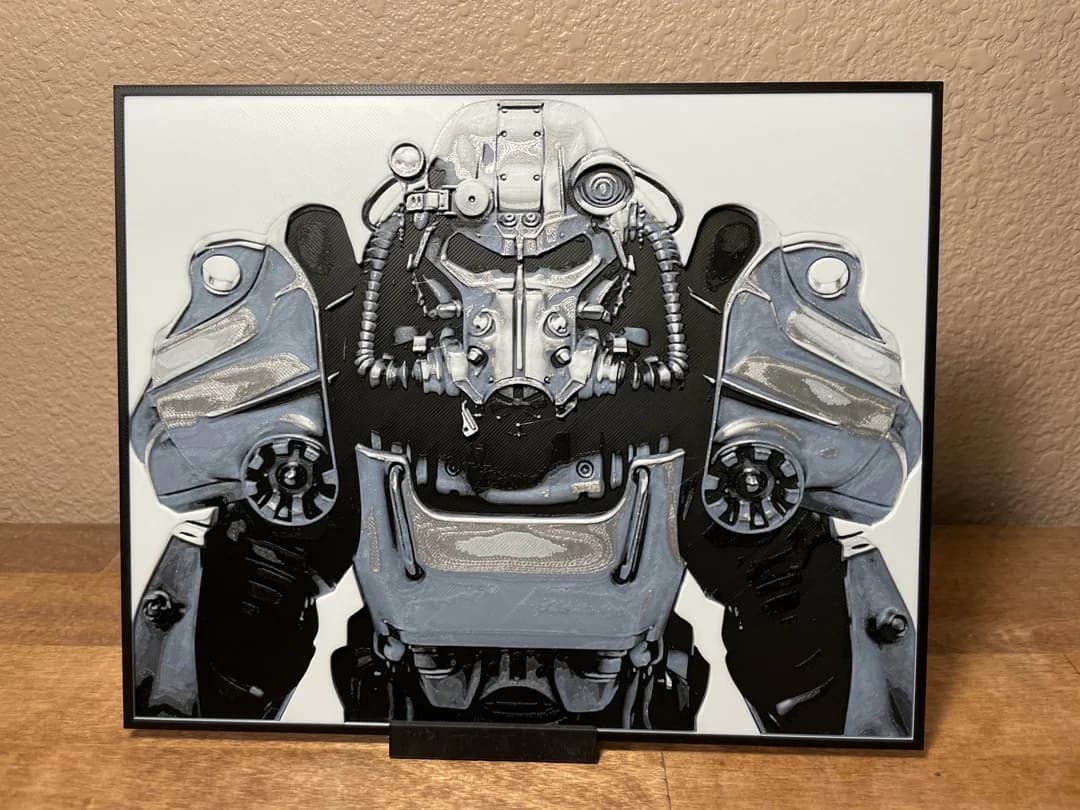 Fallout - T-60 Power Armor by Cloudy Nostalgia HueForge model: Fallout - T-60 Power Armor by Cloudy Nostalgia