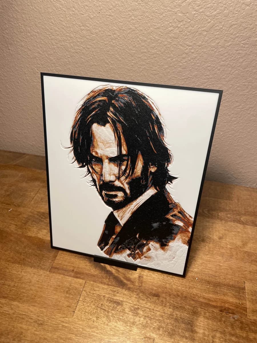 John Wick by Cloudy Nostalgia HueForge model: John Wick by Cloudy Nostalgia