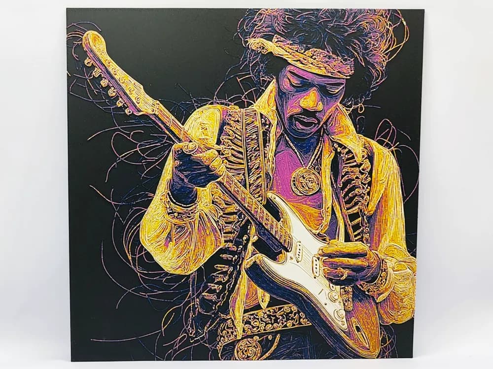 Trippy Hendrix - Hueforge by Sarge HueForge model: Trippy Hendrix - Hueforge by Sarge