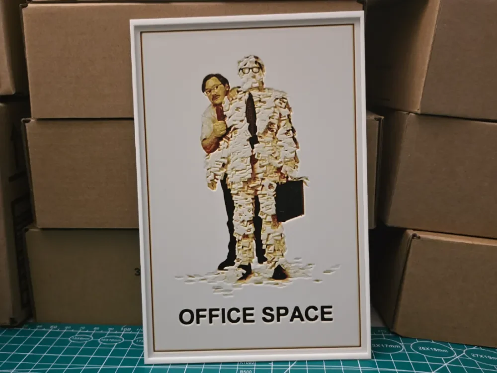 Office Space Movie Poster - Hueforge Art by Lumpy3D HueForge model: Office Space Movie Poster - Hueforge Art by Lumpy3D