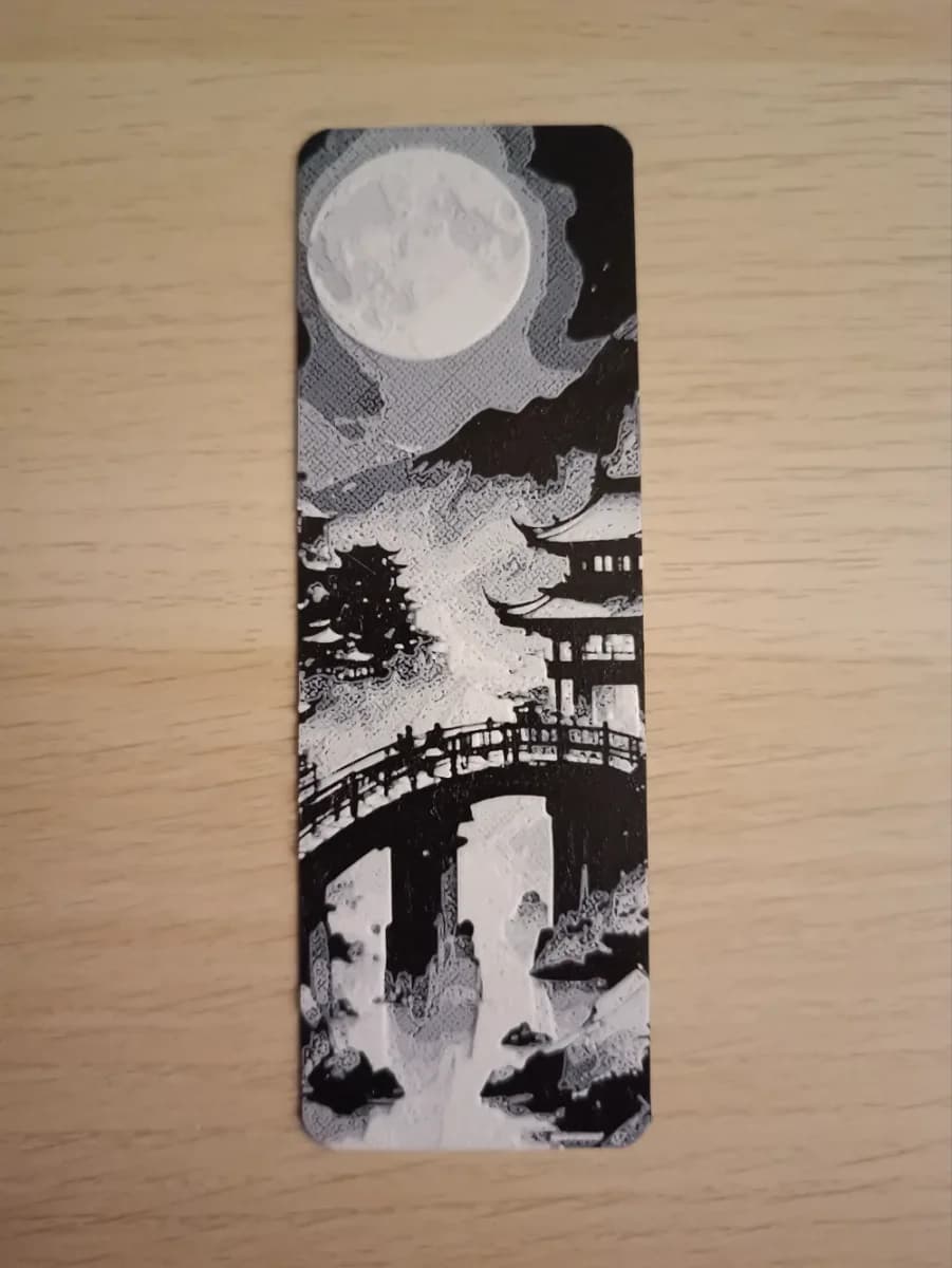 Bridge Moon Bookmark by Atrus Design HueForge model: Bridge Moon Bookmark by Atrus Design