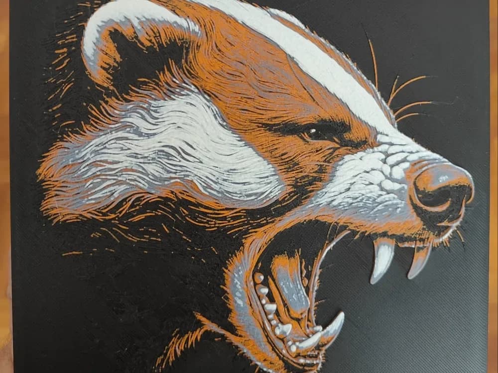 Savage Honeybadger in Orange - Hueforge by BeaN HueForge model: Savage Honeybadger in Orange - Hueforge by BeaN