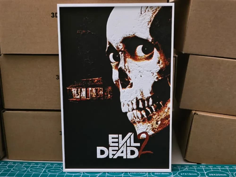 Evil Dead 2 Movie Poster - Hueforge Art by Lumpy3D HueForge model: Evil Dead 2 Movie Poster - Hueforge Art by Lumpy3D