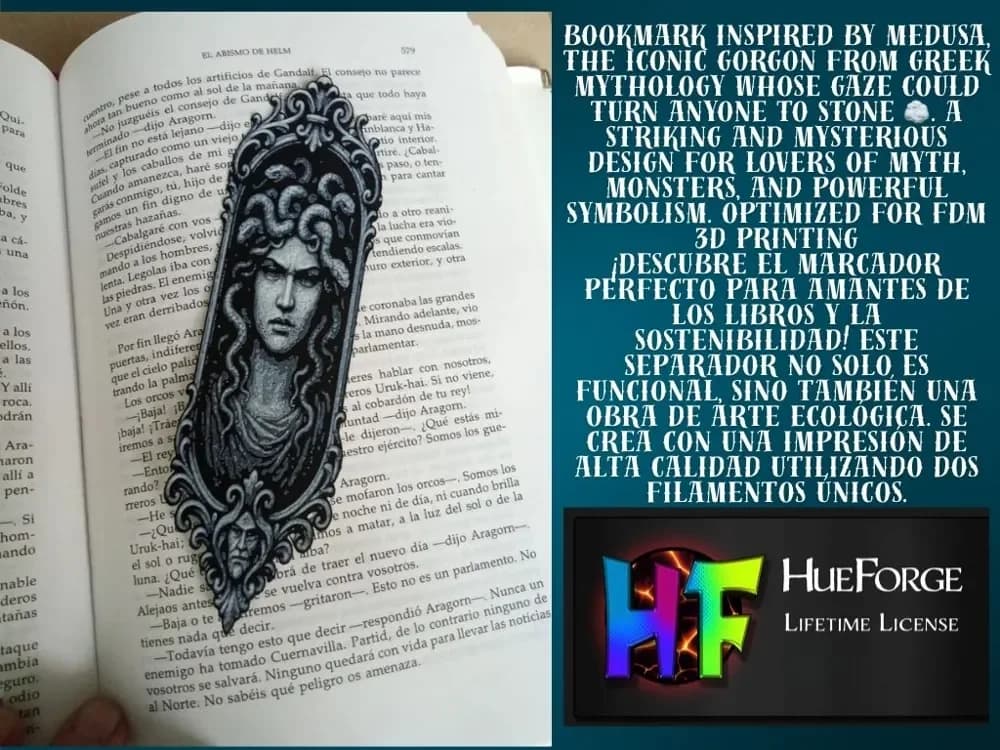 bookmark Medusa-inspired by FYTY112 HueForge model: bookmark Medusa-inspired by FYTY112