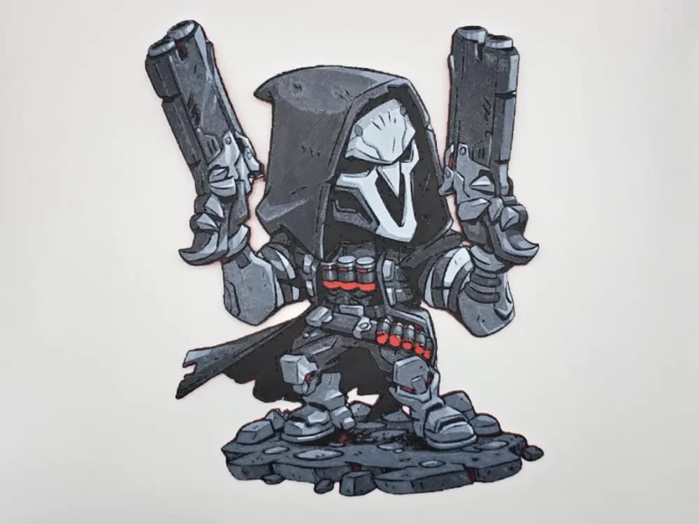 Reaper Chibi Overwatch by Kactus Fpv HueForge model: Reaper Chibi Overwatch by Kactus Fpv