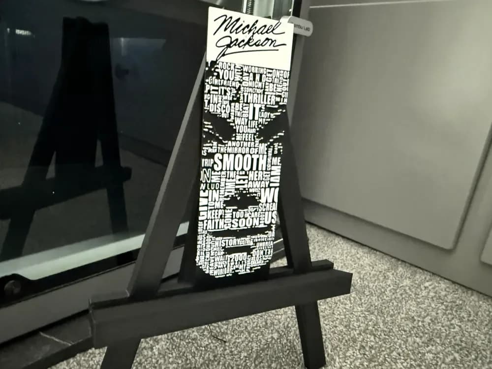 Michael Jackson Typography Silhouette Bookmark by Welsh Maker HueForge model: Michael Jackson Typography Silhouette Bookmark by Welsh Maker