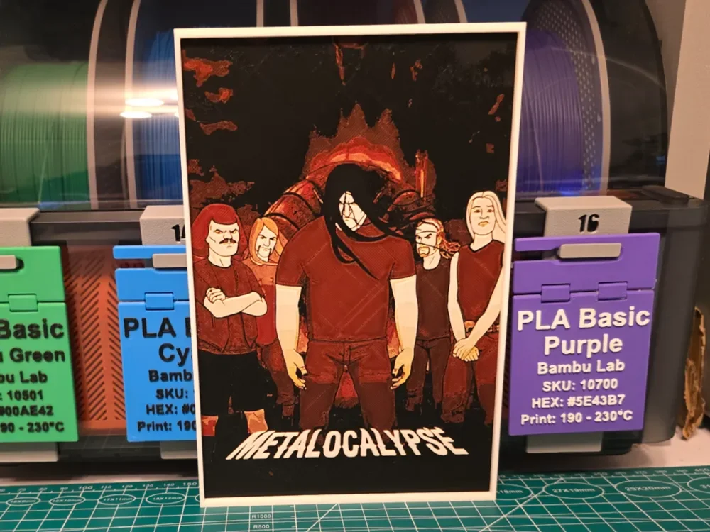 Metalocalypse Poster - Hueforge Art by Lumpy3D HueForge model: Metalocalypse Poster - Hueforge Art by Lumpy3D