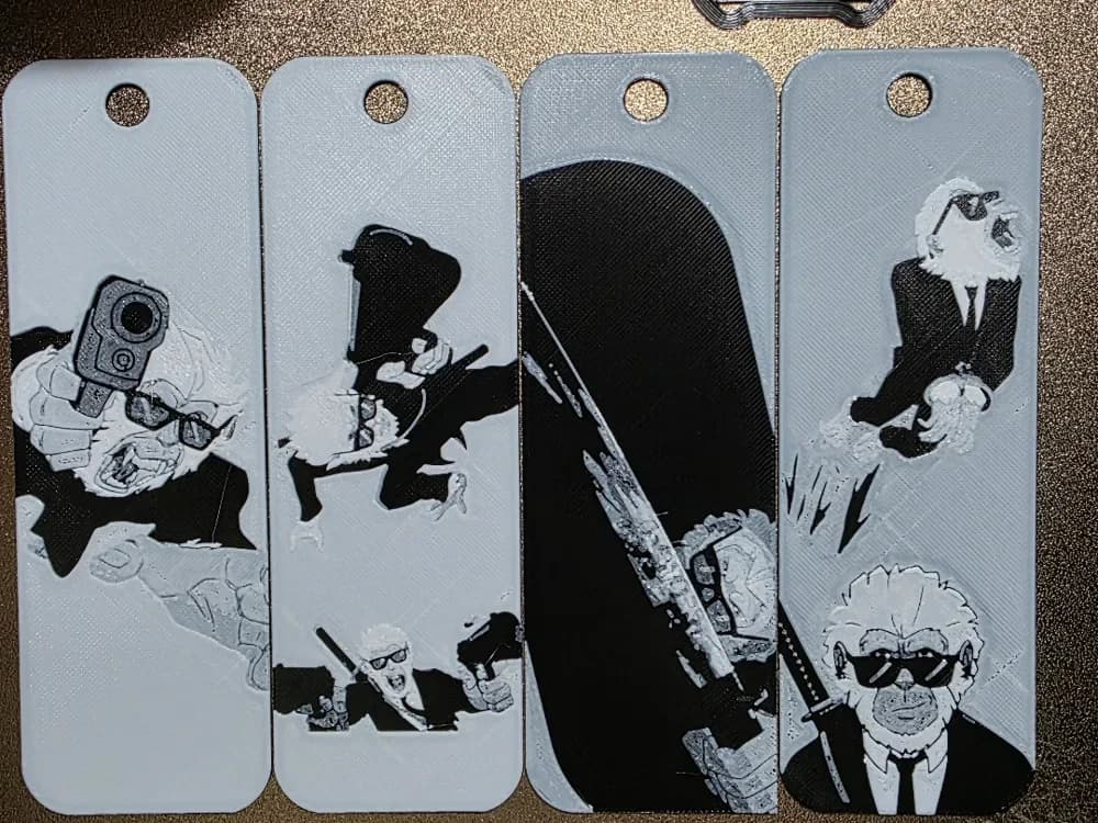 Hit Monkey Fan Art Bookmark Hueforge 2 color NOAMS by AirMechDesigns HueForge model: Hit Monkey Fan Art Bookmark Hueforge 2 color NOAMS by AirMechDesigns