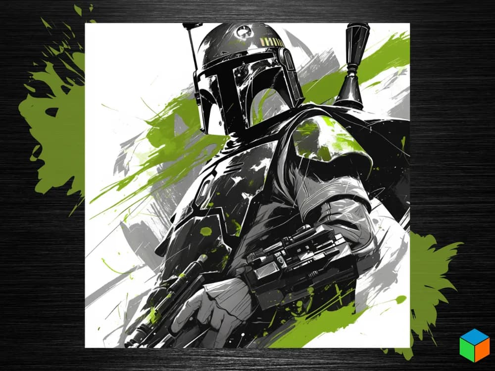 Boba Fett Star Wars 200x200 Poster by 3D Prints By Vic HueForge model: Boba Fett Star Wars 200x200 Poster by 3D Prints By Vic