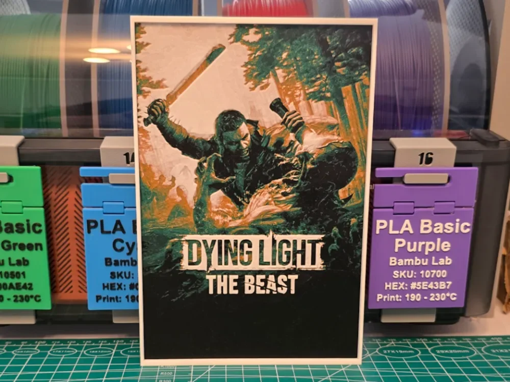 Dying Light: The Beast Game Poster - Hueforge Art by Lumpy3D HueForge model: Dying Light: The Beast Game Poster - Hueforge Art by Lumpy3D
