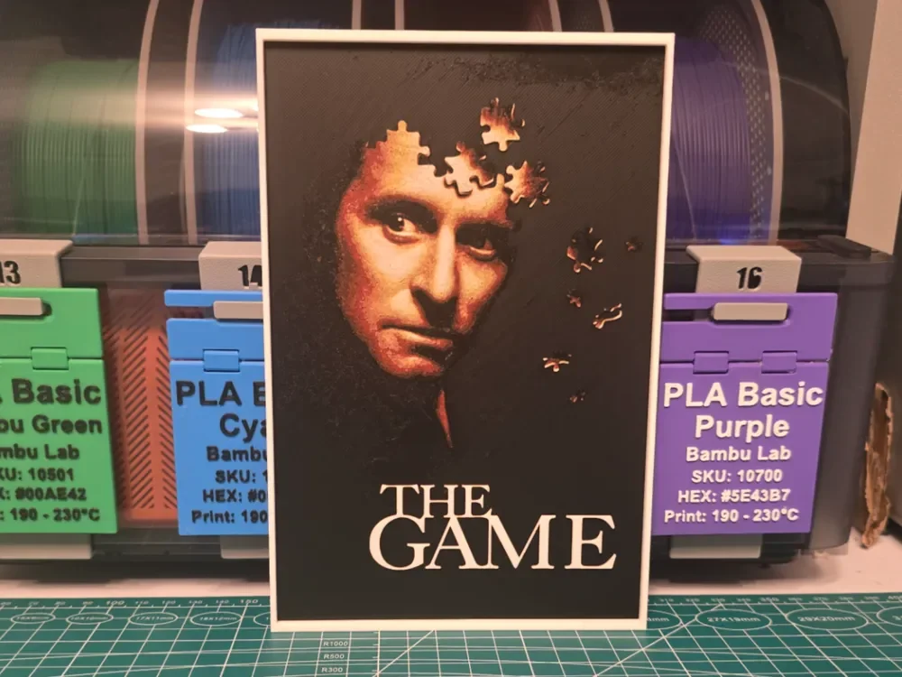 The Game Movie Poster - Hueforge Art by Lumpy3D HueForge model: The Game Movie Poster - Hueforge Art by Lumpy3D