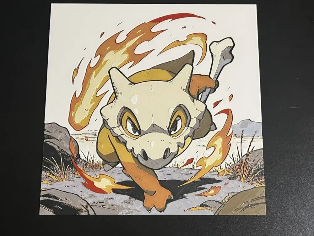 Cubone Pokemon Hueforge by FantasyZ HueForge model: Cubone Pokemon Hueforge by FantasyZ