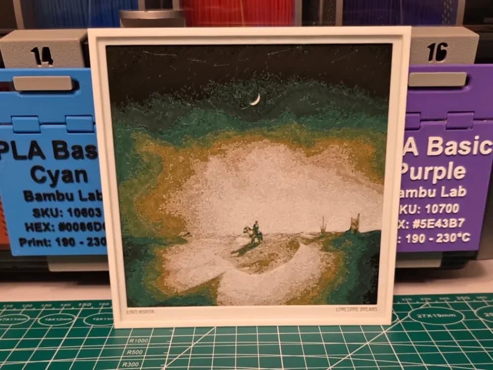 Lord Huron "Lonesome Dreams" Album - Hueforge Art by Lumpy3D HueForge model: Lord Huron "Lonesome Dreams" Album - Hueforge Art by Lumpy3D