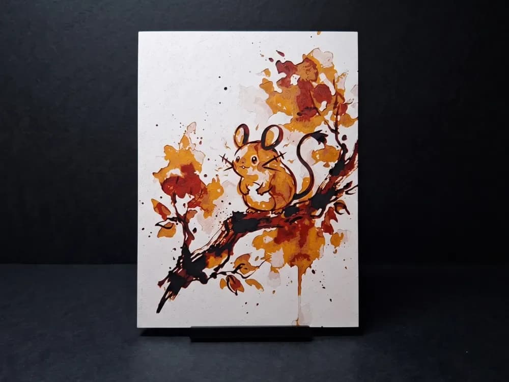 Dedenne Watercolour - Hueforge Wall Art by LED HueForge model: Dedenne Watercolour - Hueforge Wall Art by LED