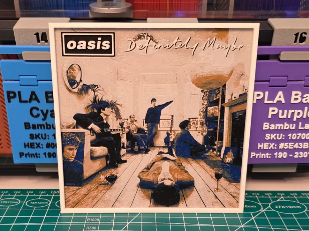 Oasis "Definitely Maybe" Album - Hueforge Art by Lumpy3D HueForge model: Oasis "Definitely Maybe" Album - Hueforge Art by Lumpy3D