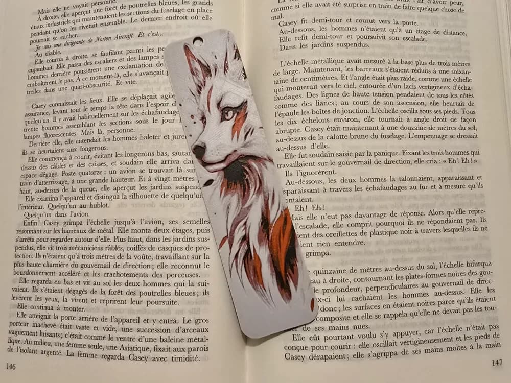 Bookmark Red wolf by Kactus Fpv HueForge model: Bookmark Red wolf by Kactus Fpv