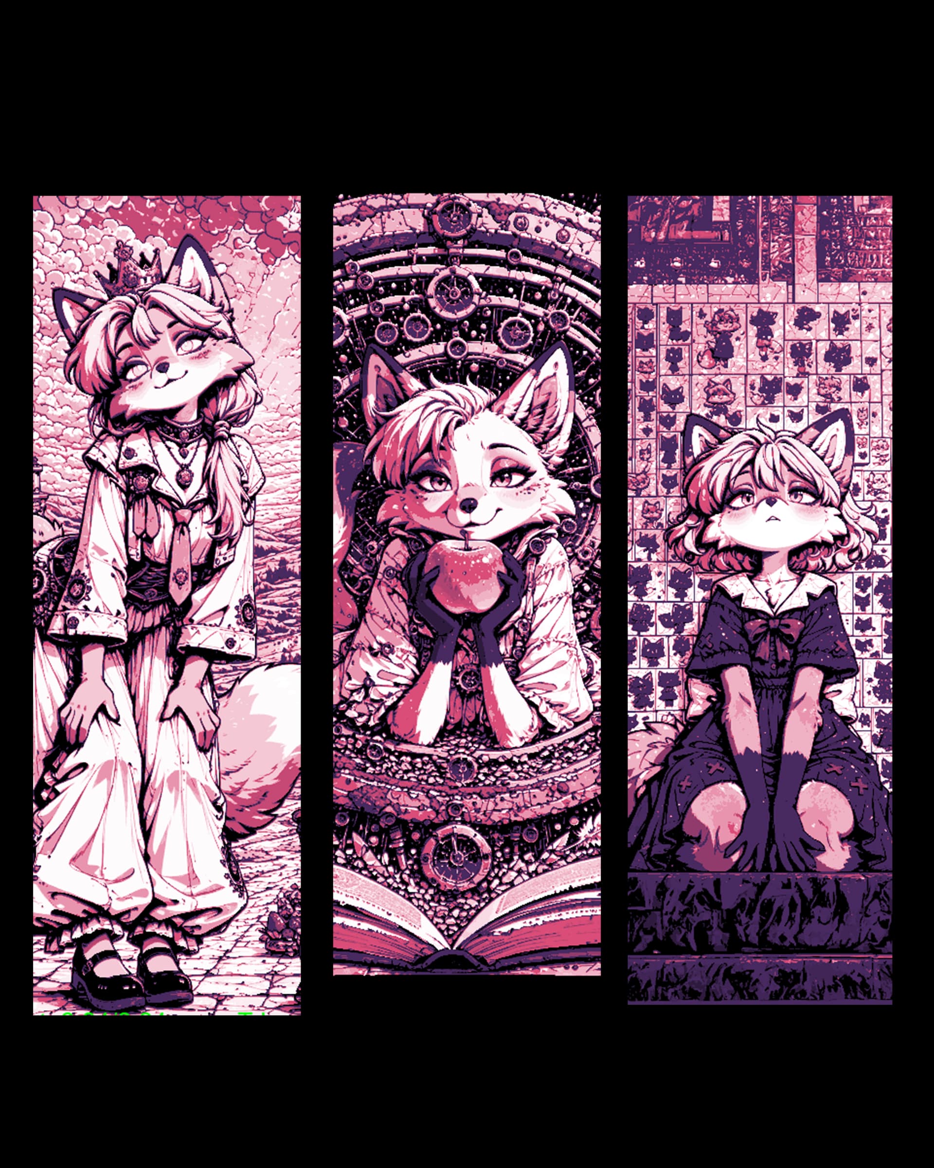 Showing off her style - Cat Style - Set of Bookmarks Showing off her style - Cat Style - Set of Bookmarks