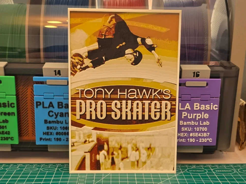 Tony Hawk's Pro Skater Poster - Hueforge Art by Lumpy3D HueForge model: Tony Hawk's Pro Skater Poster - Hueforge Art by Lumpy3D