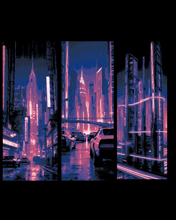 The Bright Lights of Neon City - Set of 3 Bookmarks The Bright Lights of Neon City - Set of 3 Bookmarks