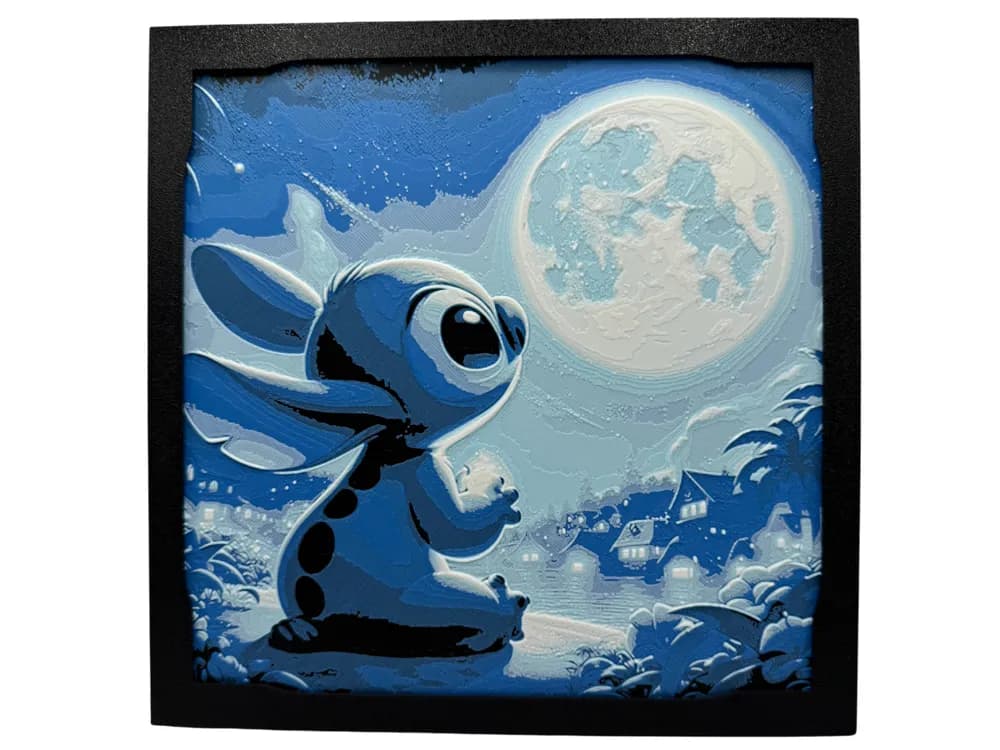 Stitch - Moon Gazing by the Village by Canadian Gamer HueForge model: Stitch - Moon Gazing by the Village by Canadian Gamer