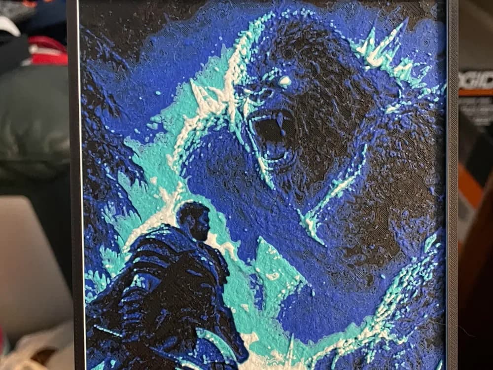 Man VS Gorilla Ice Hueforge by Advancedtechworldwide HueForge model: Man VS Gorilla Ice Hueforge by Advancedtechworldwide