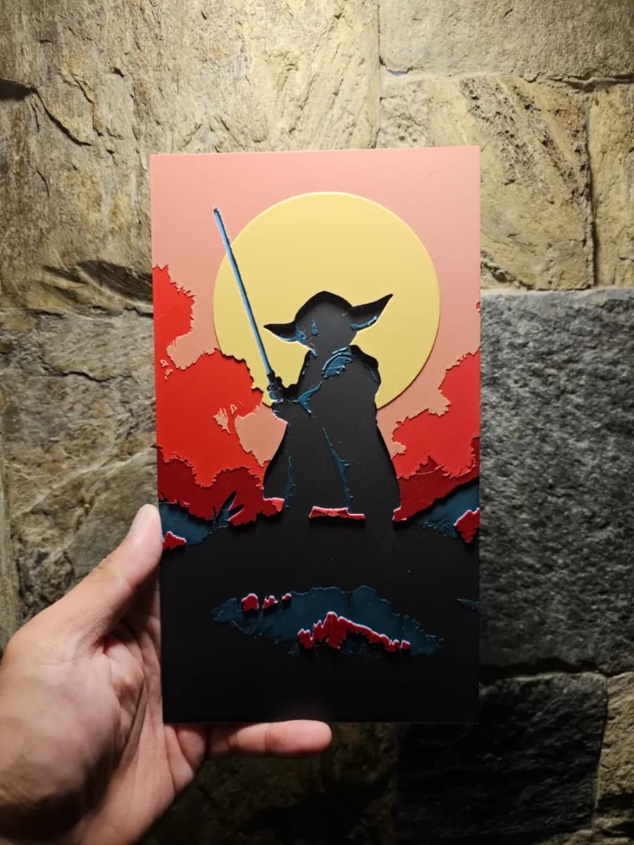 Yoda Silhouette Hueforge by Loki HueForge model: Yoda Silhouette Hueforge by Loki
